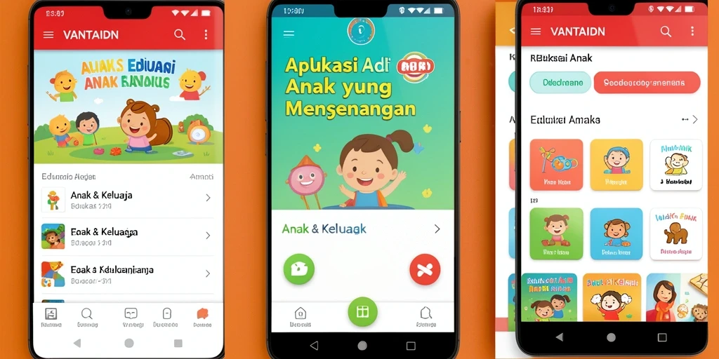 Antarmuka VANTAIDN yang menarik untuk anak-anak belajar.